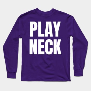 Play Neck White Long Sleeve T-Shirt